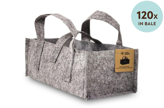 Root Pouch Balcony Heather Grey 12L 40x20x15 cm szara - materiałowa doniczka balkonowa 120 szt